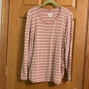 Pink and white striped long sleeve